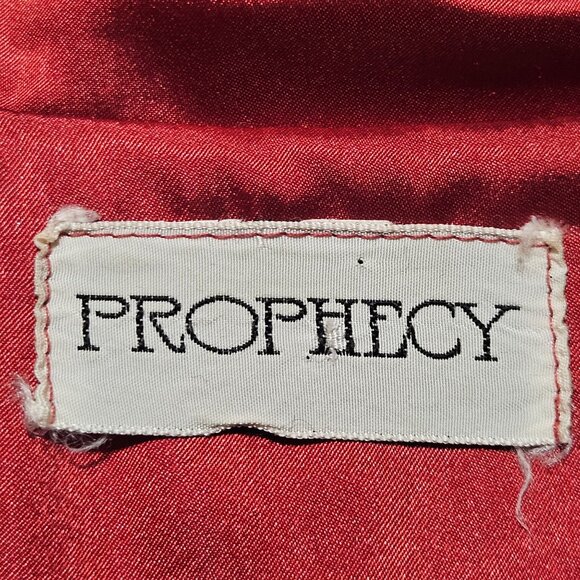 Prophecy Women’s Red Satin Blouse XL Quiet Luxury, Fall Layers, Dark Academia - Picture 4 of 9